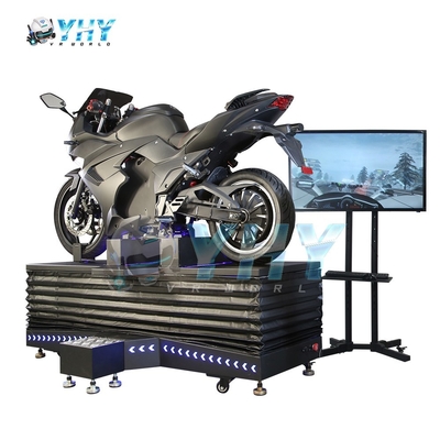 Simulador de motocicleta VR para um jogador com equipamento de realidade virtual de arcade de iluminação de néon