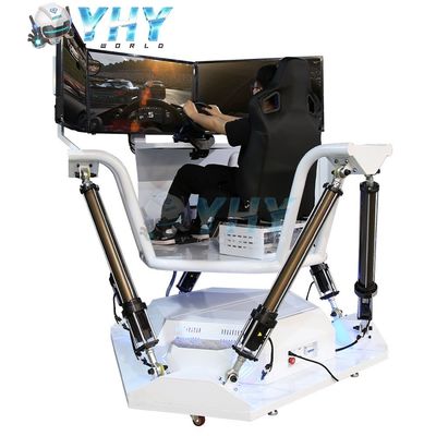 VR Racing Game Machine 6 DOF Platfrom Race Car With 3 Screens Driving Simulator 42 inch Sreen Electric Equipment 