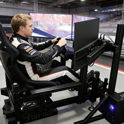 Simulador de corrida de quatro eixos, em grande escala, com sensor de movimento, console de jogos, assento dinâmico de carro g-force, conjunto completo de equipamentos