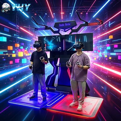 Simulador VR Máquina de Realidade Virtual Extrema Dois Jogadores Caminhando no Espaço Interativo Shopping Mall Interior Exterior