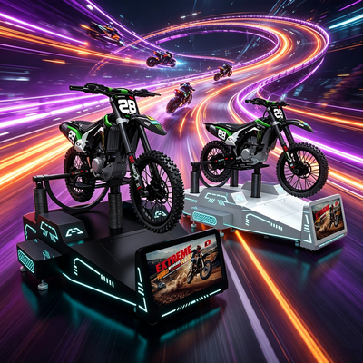Máquina de Jogo de Motocicleta VR Comercial Pesada com Plataforma de Feedback de Movimento Dinâmico para Parques Temáticos