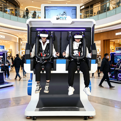 Máquina Arcade VR de 2 Lugares e Alto Tráfego com Tela de Vídeo ao Vivo para Anúncios