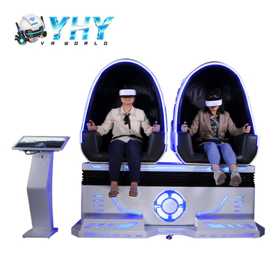Cadeira dobro 3 DOF do ovo do simulador a fichas de 9D VR com o painel de 21 polegadas