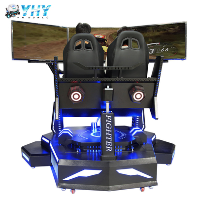2 tela dos jogadores três que compete o simulador de condução ajustável do volante do jogo do simulador