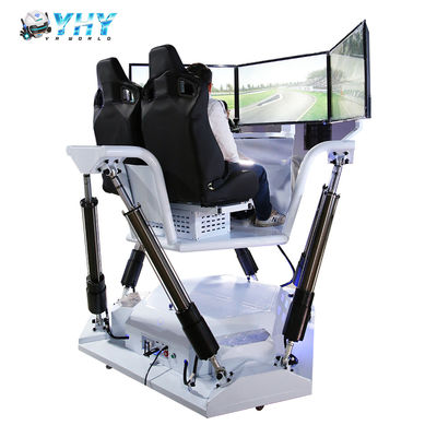 YHY VR Factory Fabricação Plataforma 6 DOF Simulador de Corrida 3 Tela Máquina de Jogo de Arcade de Carro de Condução Passeios de Diversão para 2 Jogadores