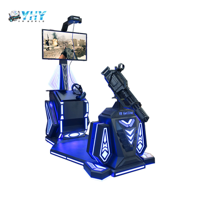 Fabricante chinês de máquina de jogos de arcade interna 9D Shooting VR Gatling, com suporte para jogos de tiro em parques de diversões