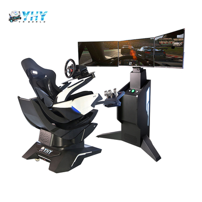 Máquina de jogos de corrida de carros com três telas, simulador de condução de realidade virtual