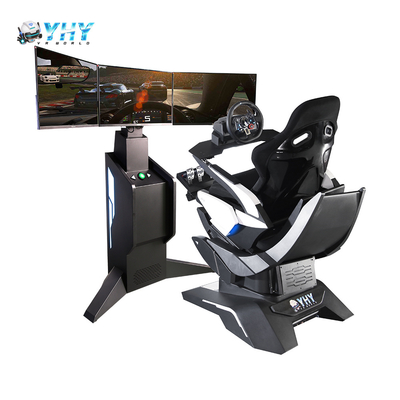 Máquina de jogos de corrida de carros com três telas, simulador de condução de realidade virtual