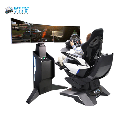 Máquina simuladora de corrida 9D Vr com 3 eixos e 3 telas, jogo de corrida de carros a moedas