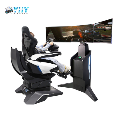 Máquina simuladora de corrida 9D Vr com 3 eixos e 3 telas, jogo de corrida de carros a moedas