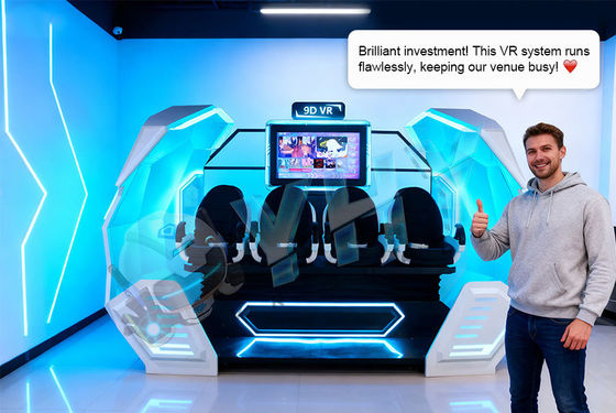 9D VR Cinema 4 Seats Dynamic Simulator Shooting Joystic Virtual Realitiy Motion Chair Indoor Theme Park