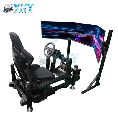 YHY 4DOF Sim Racing Cockpit com estrutura de liga de alumínio e simulador de corrida de movimento de 3 telas