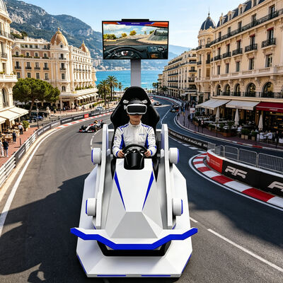 9D Realidade Virtual Carro de corrida Equipamento de entretenimento interno e externo Fibra de vidro Personalização Vr Condução Máquina de jogos Carro