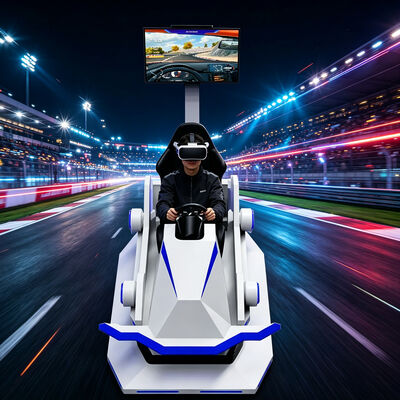 VR Karting Carro de corrida preto ou branco 9D Virtual Reality Kart Simulator Amusement Game Machine Racing Motion Simulator