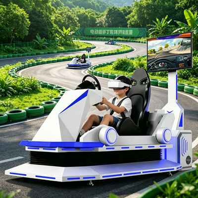 VR Karting Carro de corrida preto ou branco 9D Virtual Reality Kart Simulator Amusement Game Machine Racing Motion Simulator