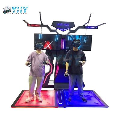 Simulador VR Máquina de Realidade Virtual Extrema Dois Jogadores Caminhando no Espaço Interativo Shopping Mall Interior Exterior