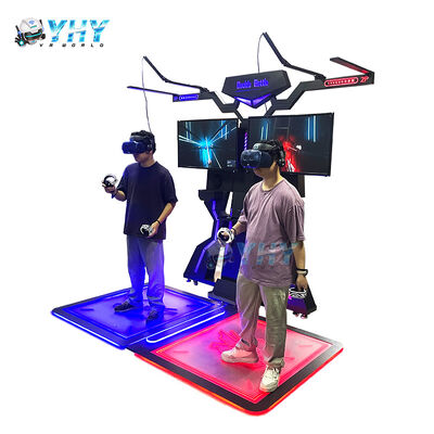 Simulador VR Máquina de Realidade Virtual Extrema Dois Jogadores Caminhando no Espaço Interativo Shopping Mall Interior Exterior