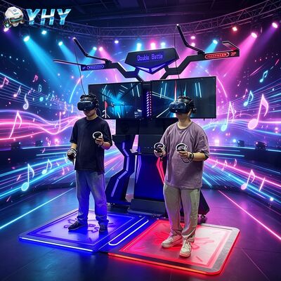 Plataforma de batalha de realidade virtual VR 360 para dois jogadores com construção de metal e fibra de vidro para uso em shoppings interiores