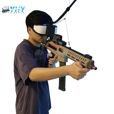 Novo design 9D VR Gun Fight Simulation Games Machine 1 Player Online Gun Certificado CE Tecnologia VR interior
