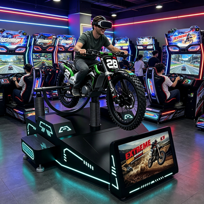 Simulador de Motocicleta VR Monoposto Comercial com Feedback de Movimento em Tempo Real
