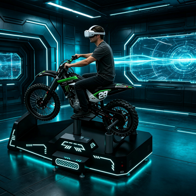 Simulador de Motocicleta VR Monoposto Comercial com Feedback de Movimento em Tempo Real