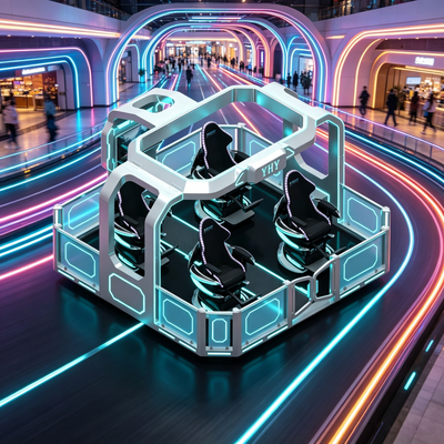 Commercial Grade 4 Players 360 Degree Rotating VR Motion Cinema Ride Equipment