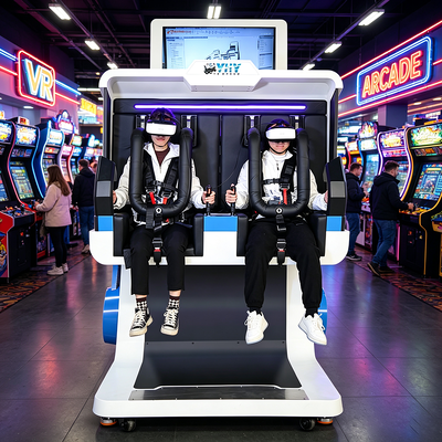 Simulador de movimento VR 360 graus para 2 jogadores com tela de publicidade externa