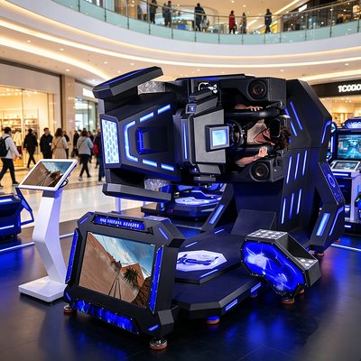 Máquina Arcade VR 3 em 1 Comercial 360: Montanha-russa, Carro de Corrida e Simulador de Voo